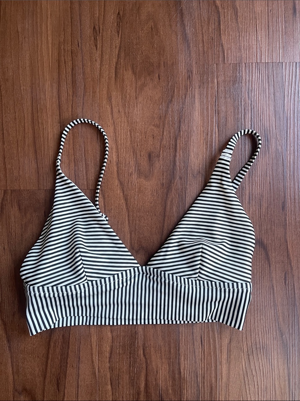 Aerie XS Black and White Striped Triangle Top